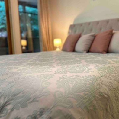 Bed with Soft Bedsheet