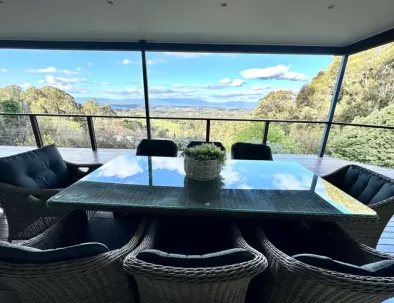 Dinning place with Mountains views