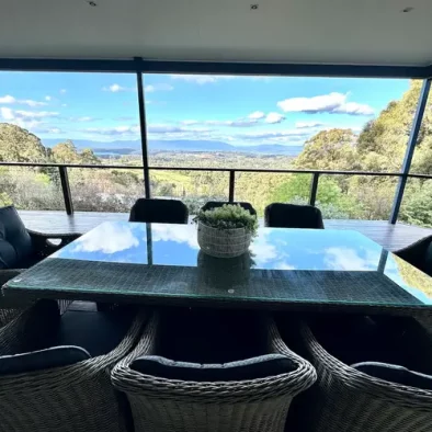 Dinning place with Mountains views