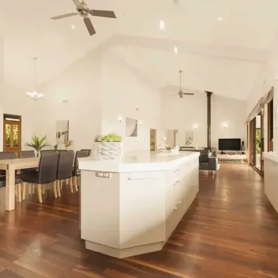 Spacious and luxurious living room in Olinda accommodation